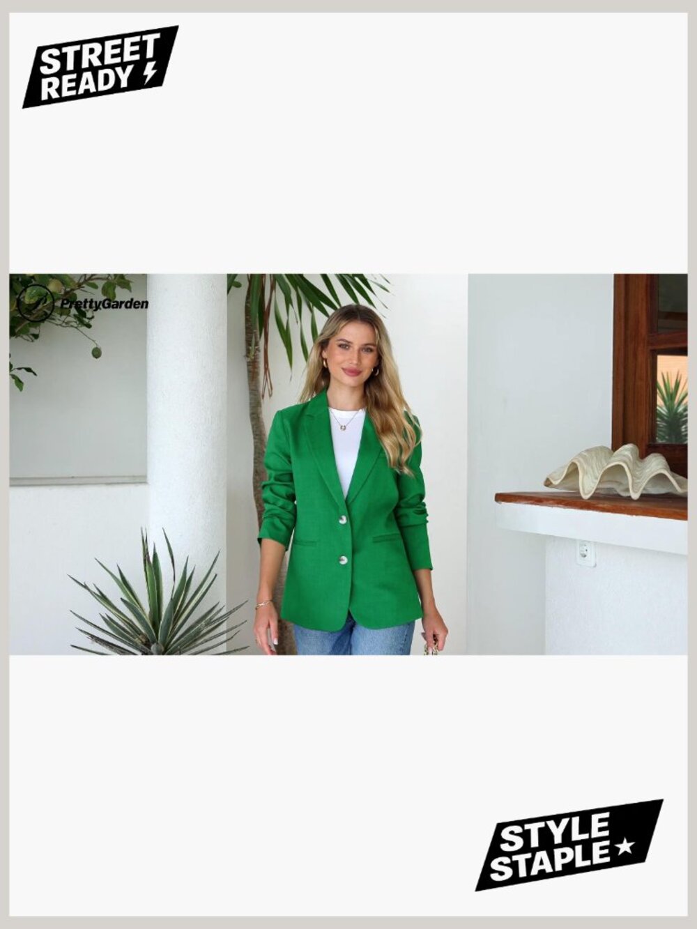 Business Casual Long Sleeve Blazer with Pockets Notch Lapel Open Front Suit - Picture 7 of 7